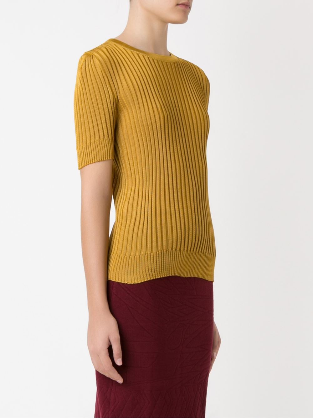 ribbed knit blouse