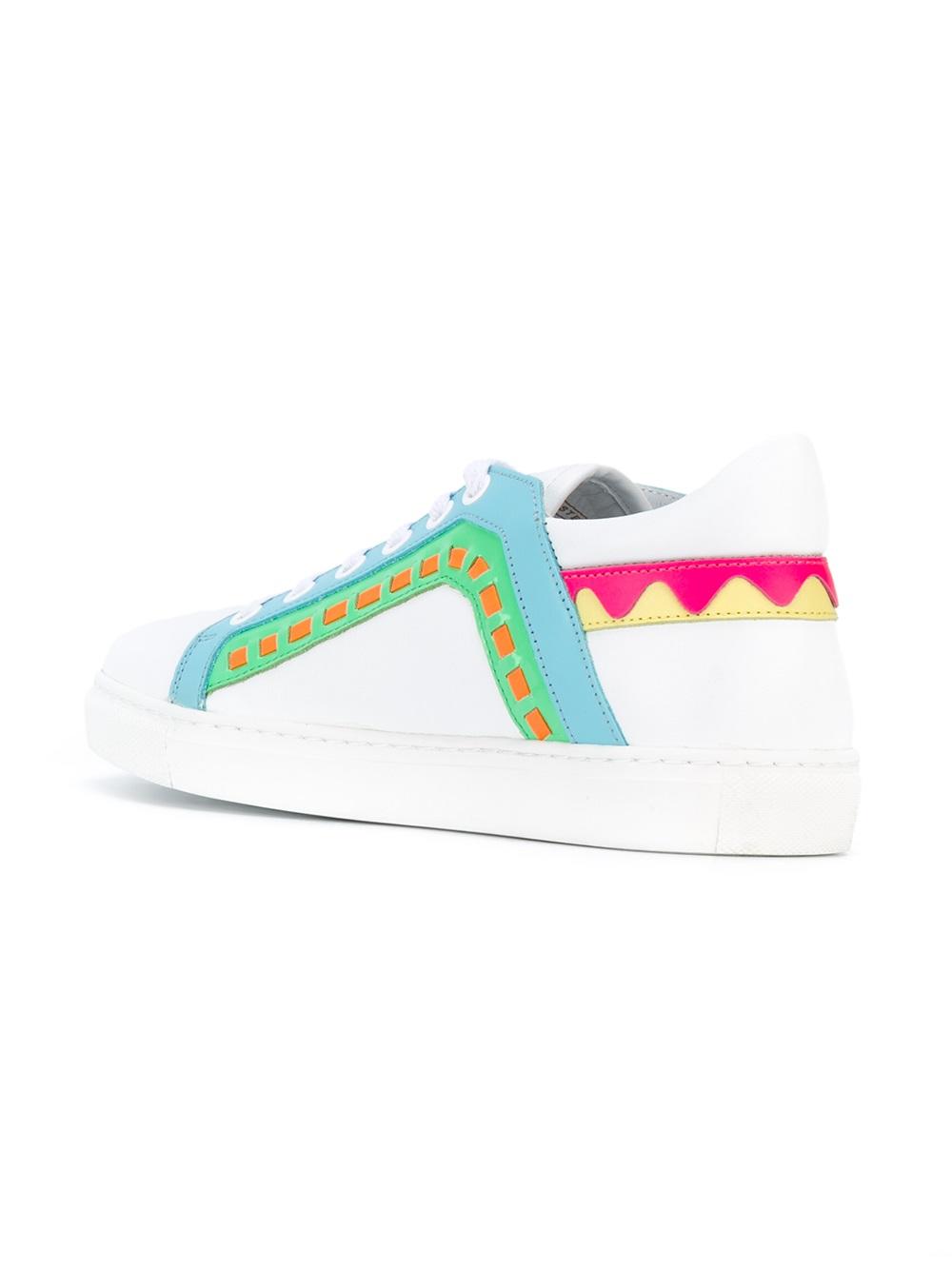 stripes detail lace-up sneakers