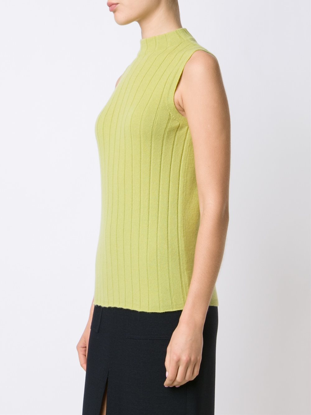 sleeveless mock neck top