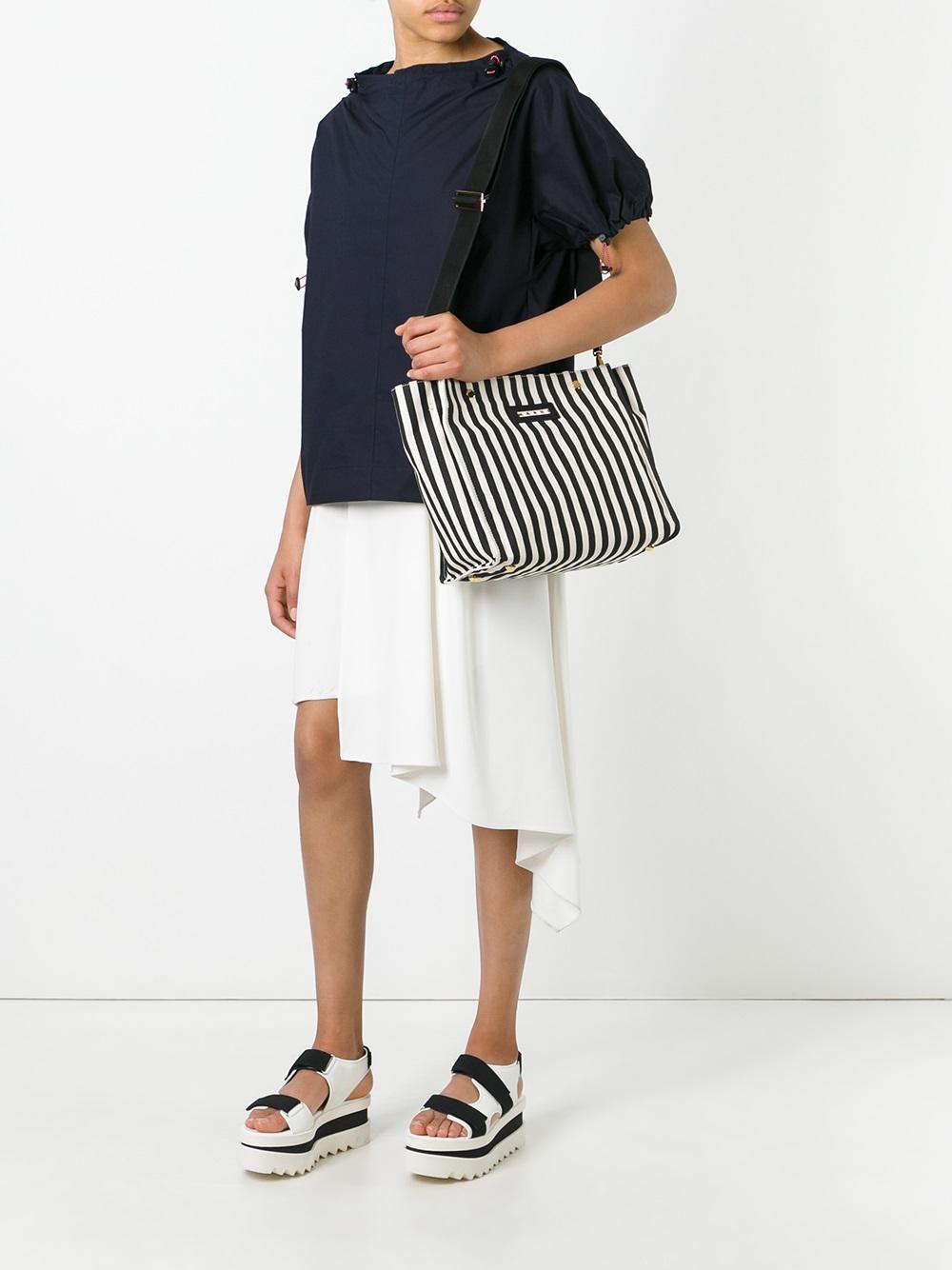 striped shopper tote