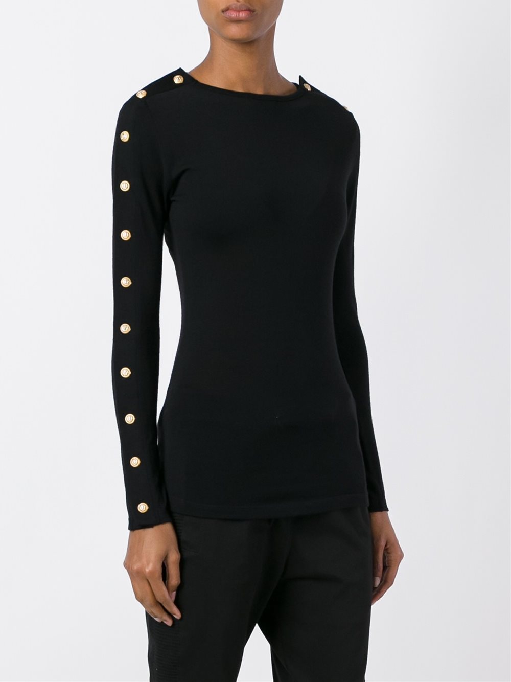 buttoned sleeve jumper