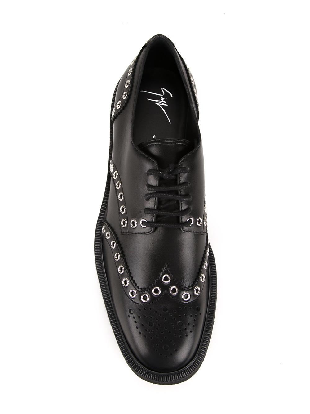 grommet embellished Derby shoes