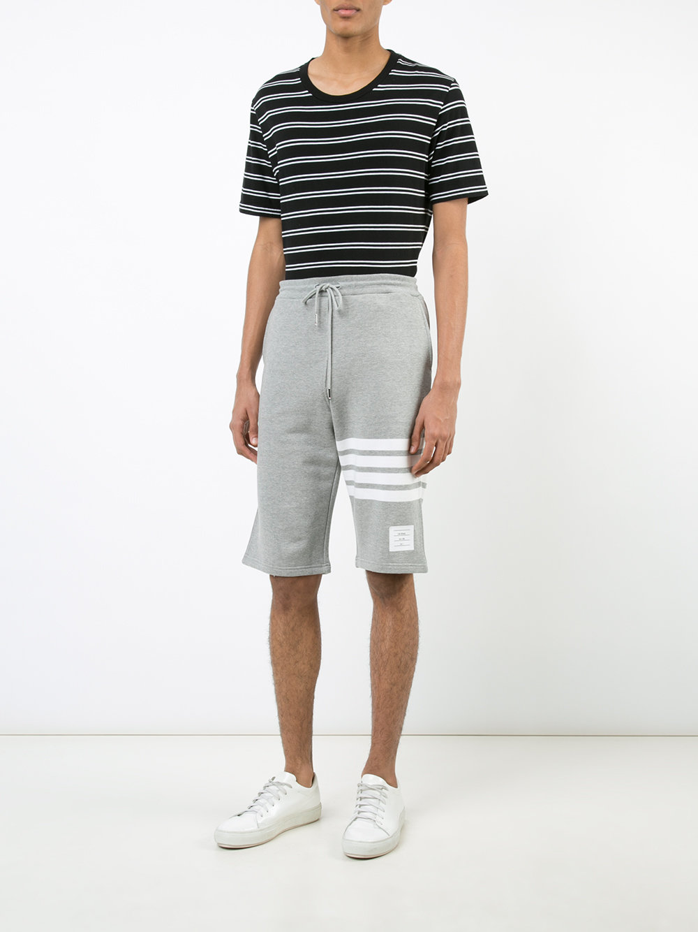 striped detail sweatshorts