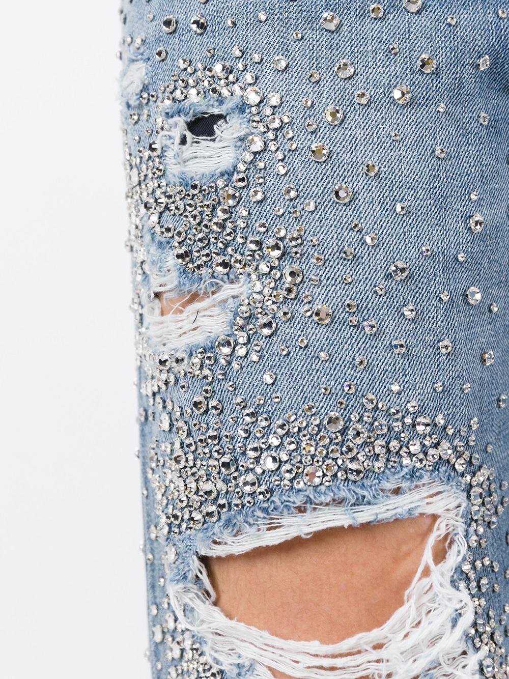 rhinestone ripped boyfriend jeans