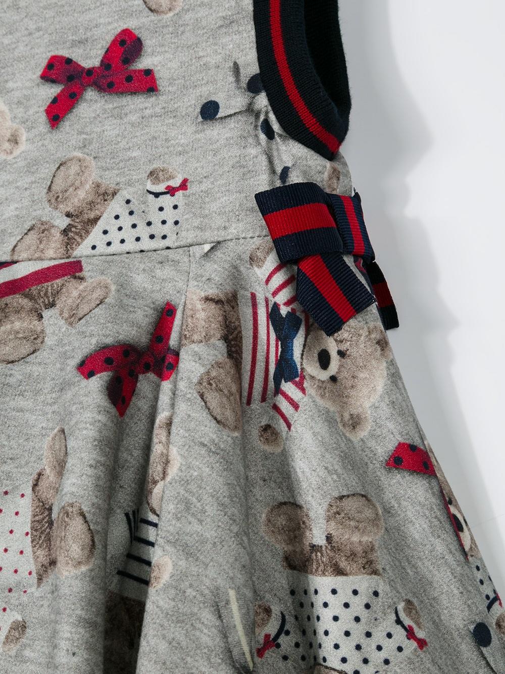 teddy bear print velour dress