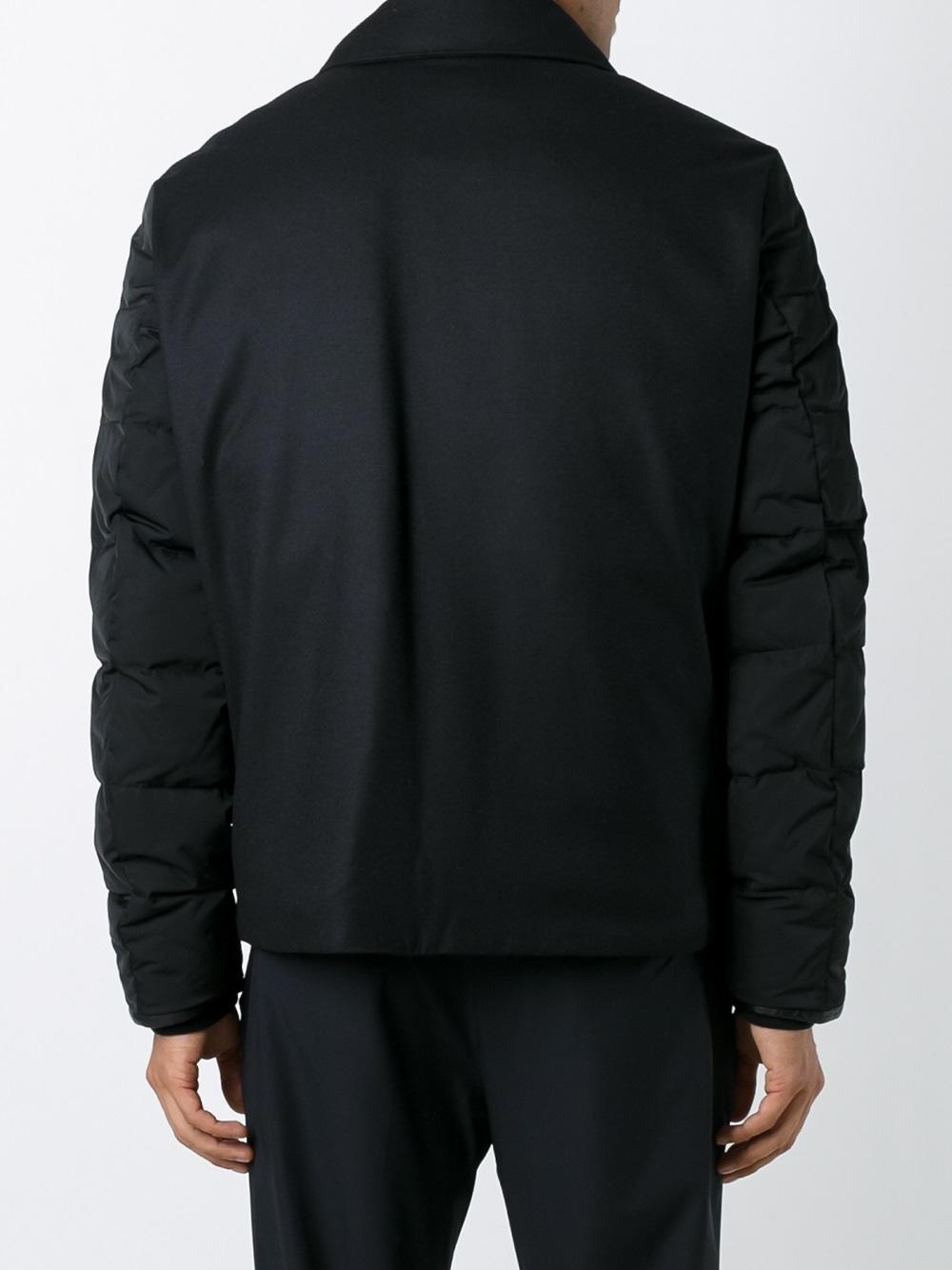 padded sleeve zip-up jacket