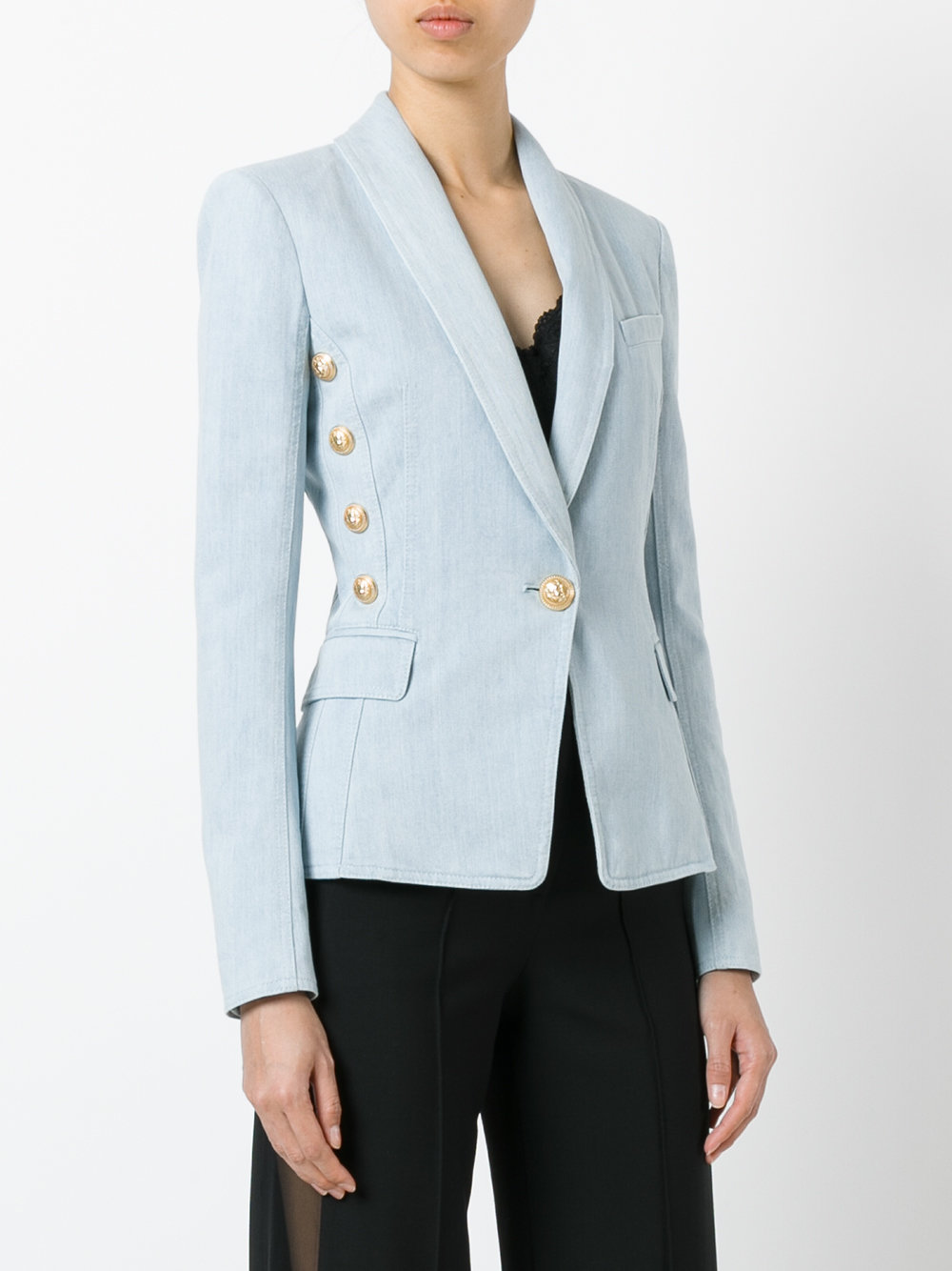 metallic embellished blazer