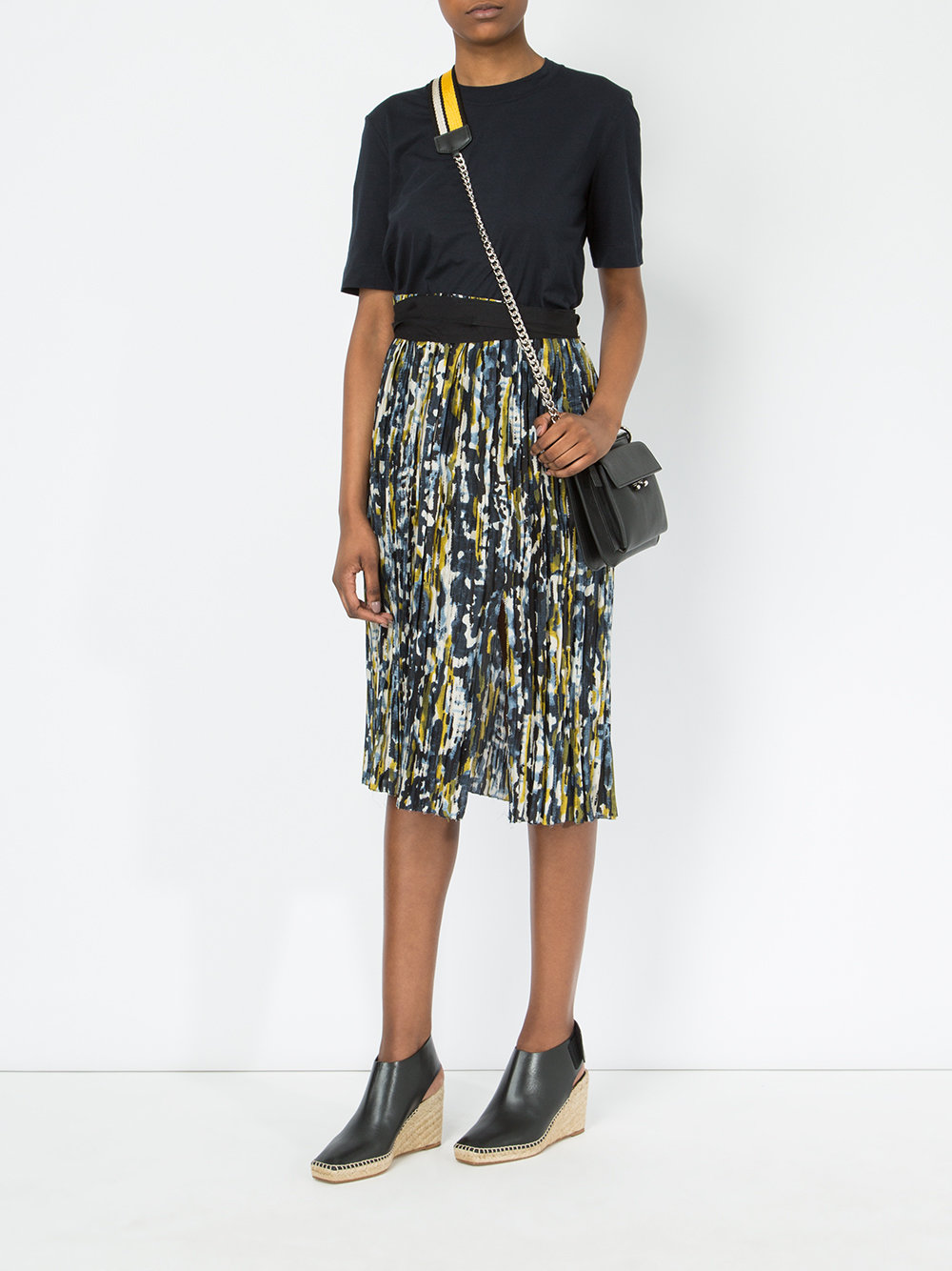 printed pleated skirt