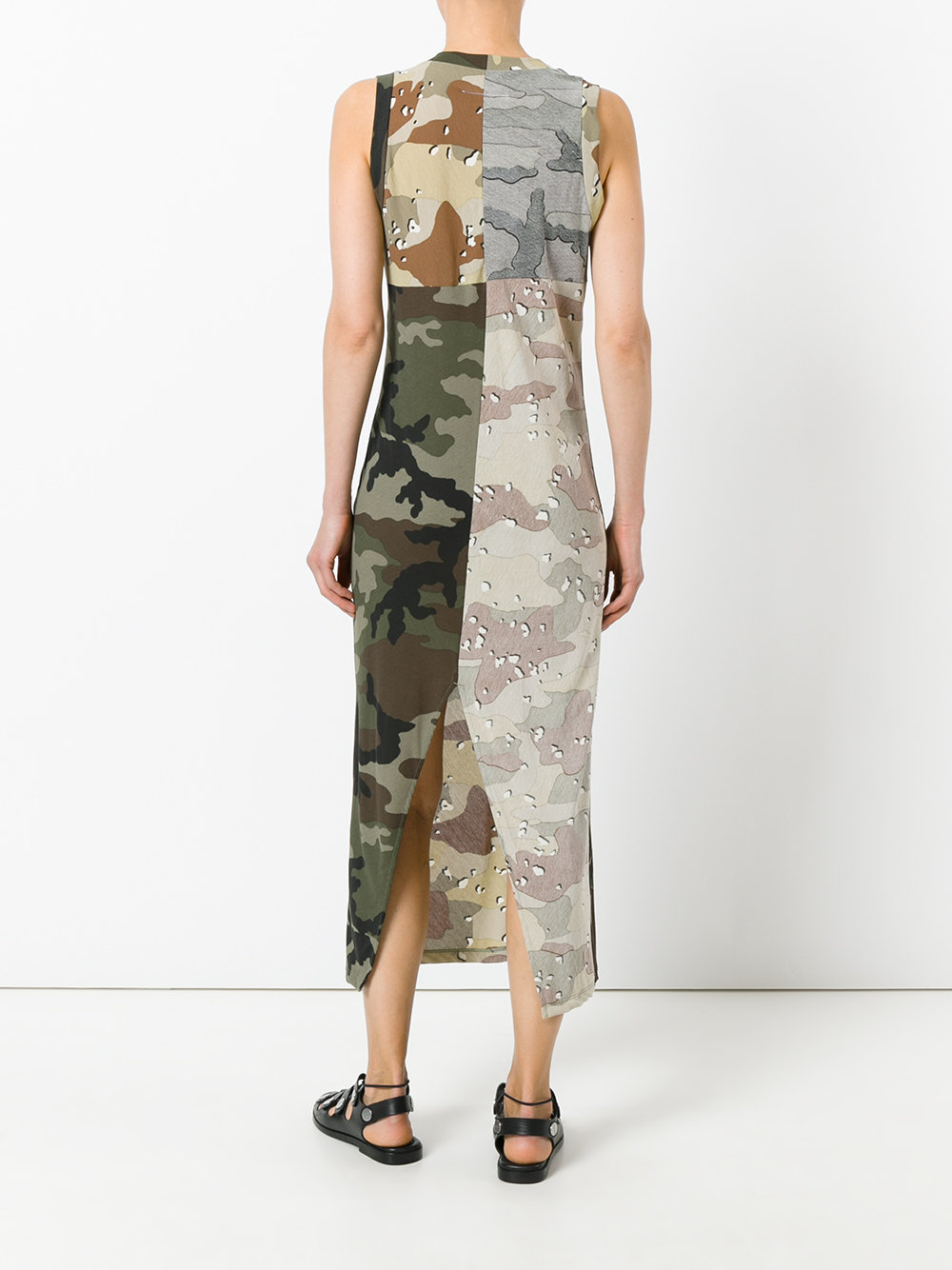 camouflage print maxi dress