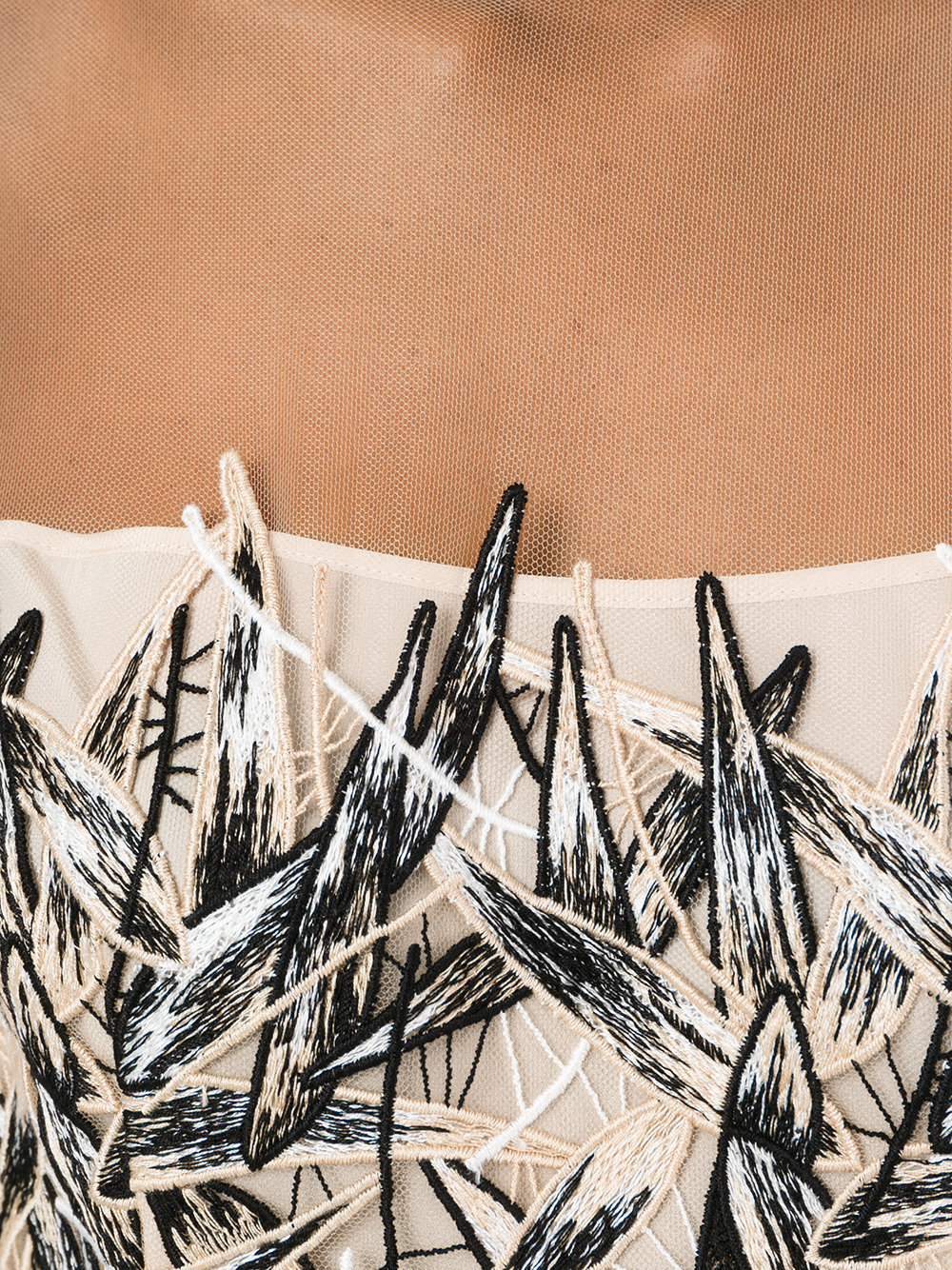 macrame lace panel dress