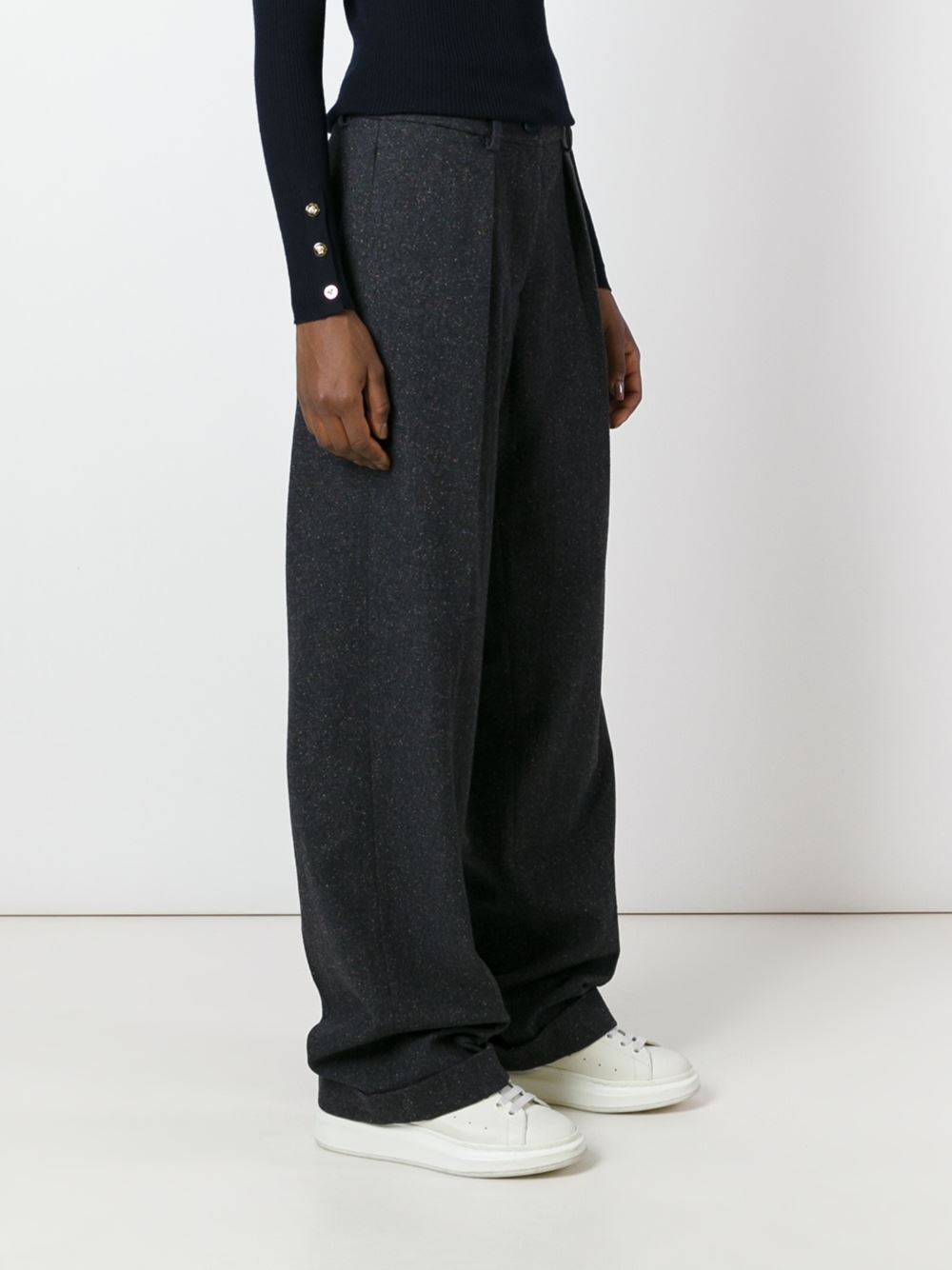 wide leg tailored trousers