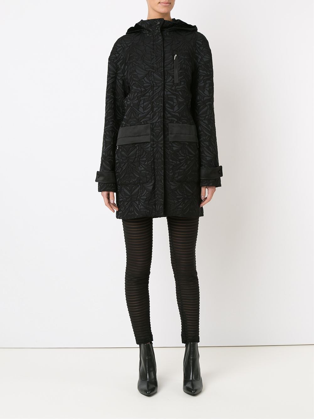 hooded jacquard jacket