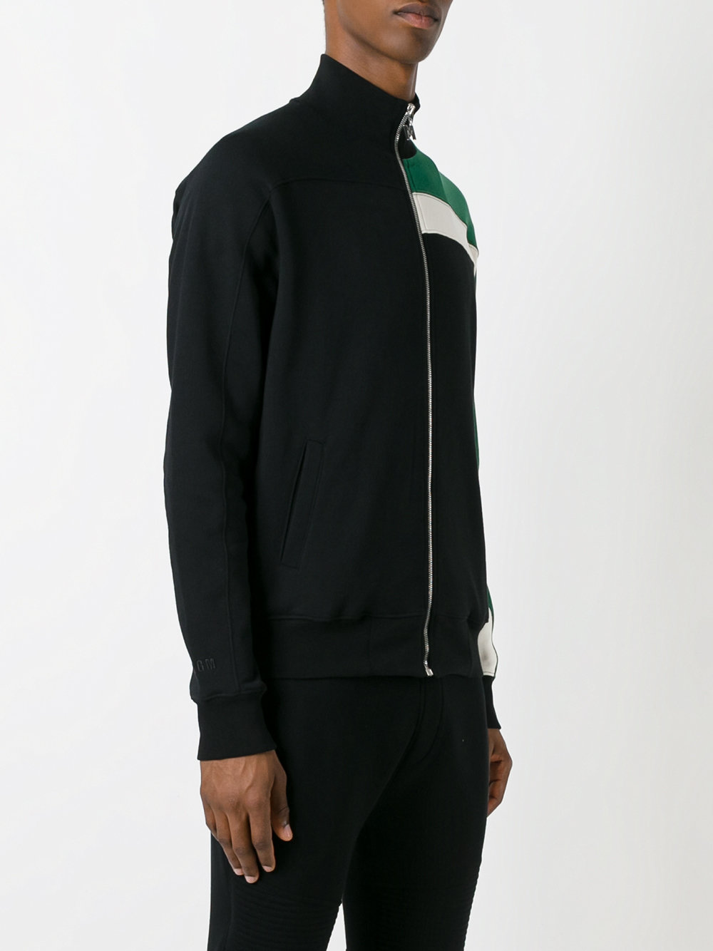 colour block jersey jacket