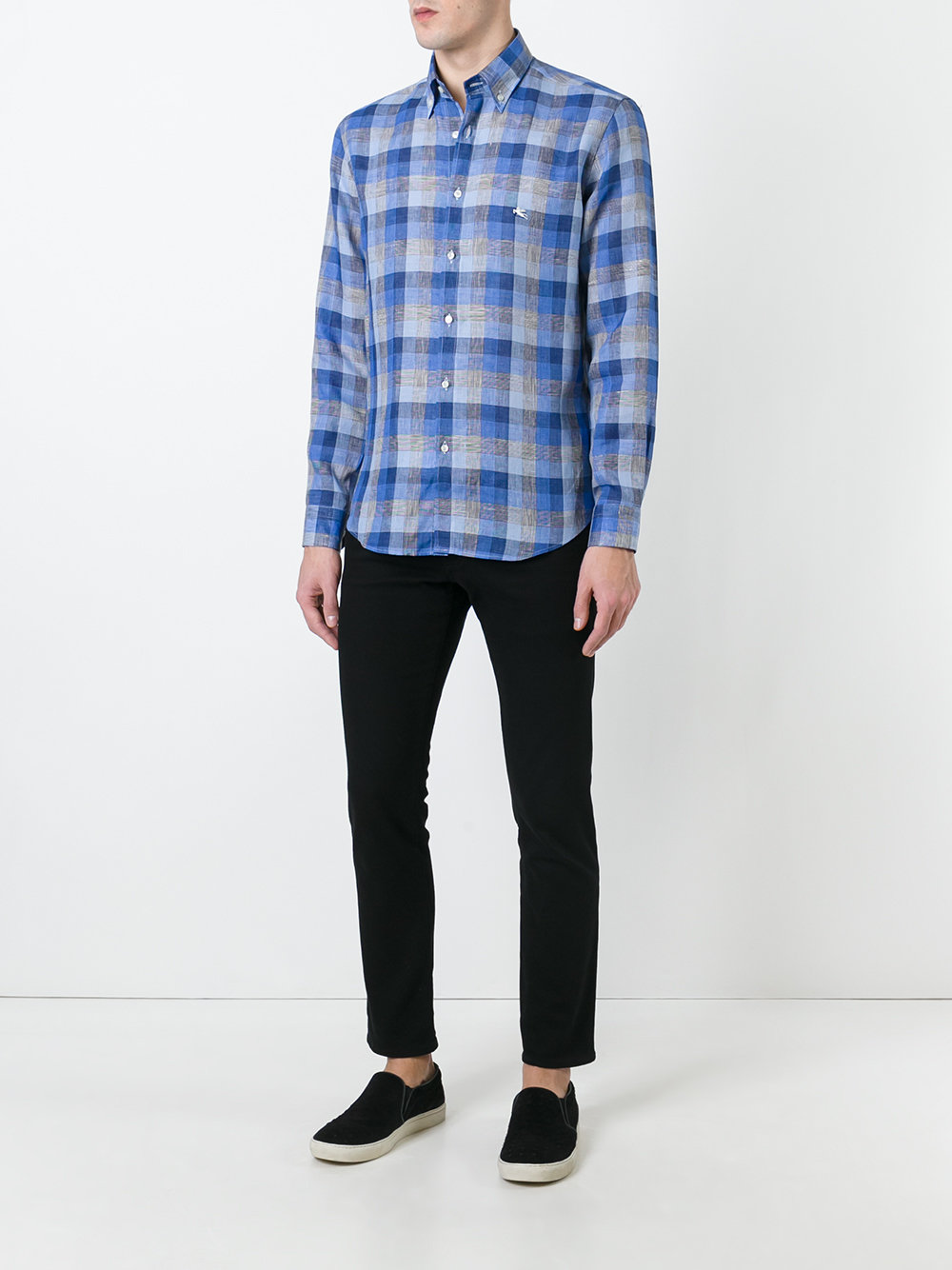 checked button-down shirt