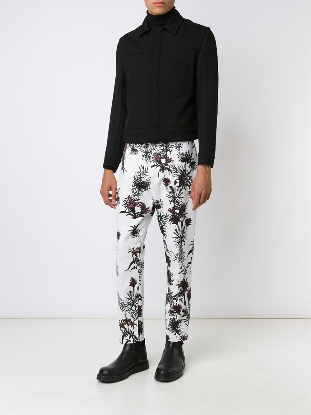 printed cropped trousers 