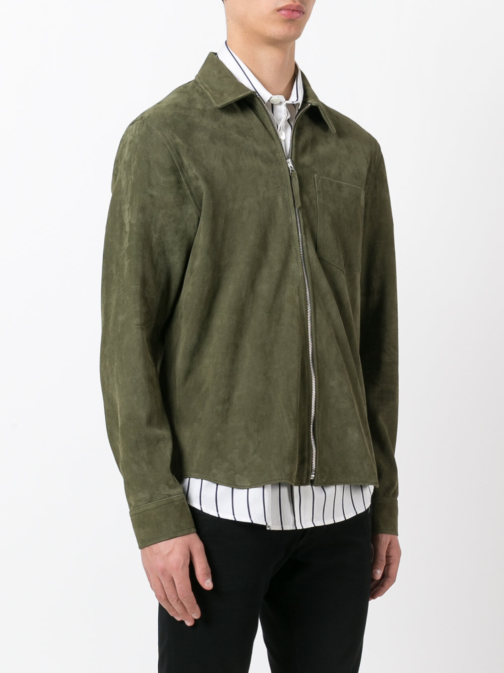 zipped suede jacket 