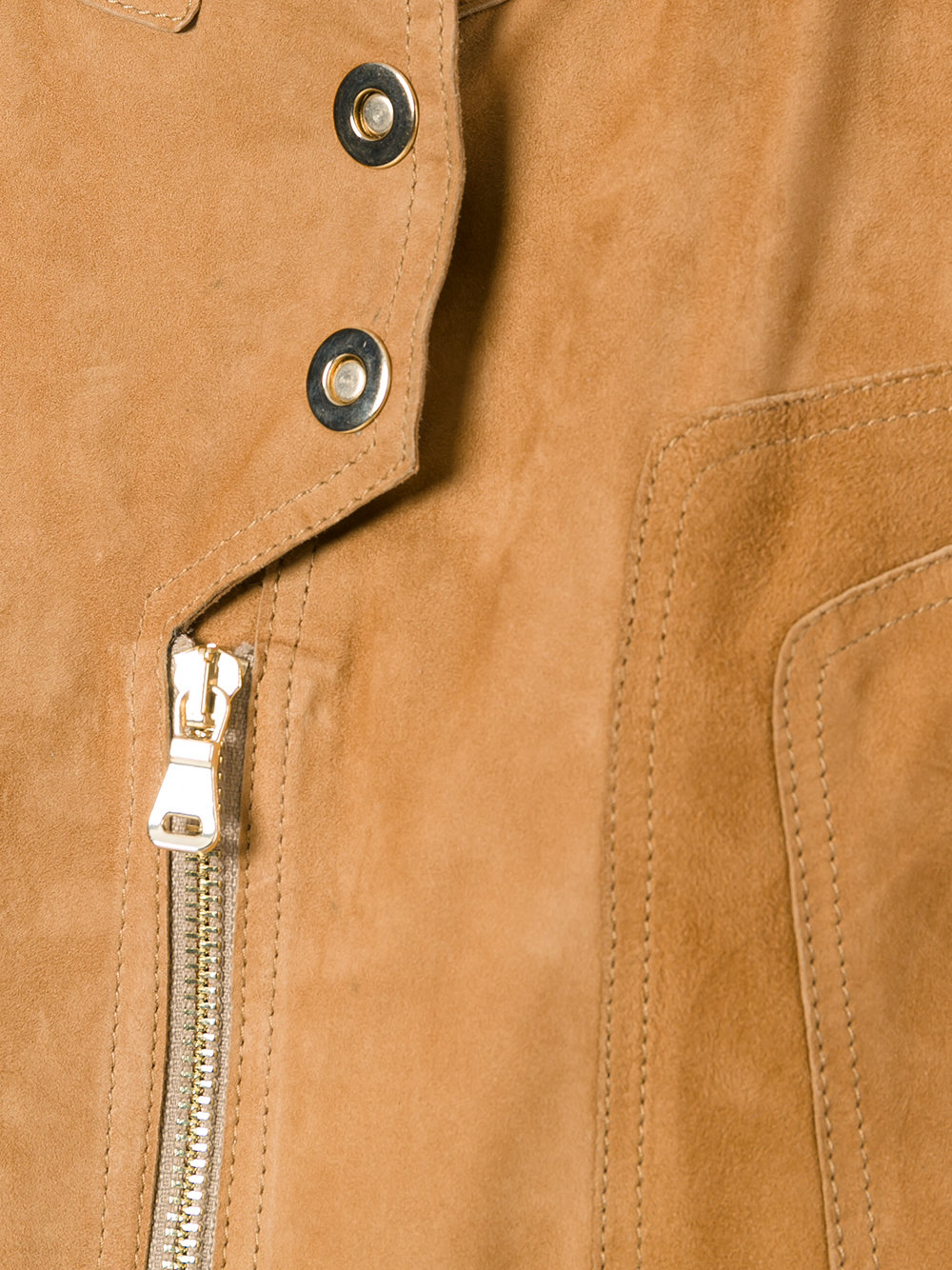 patchwork coat with zip and press stud fastening