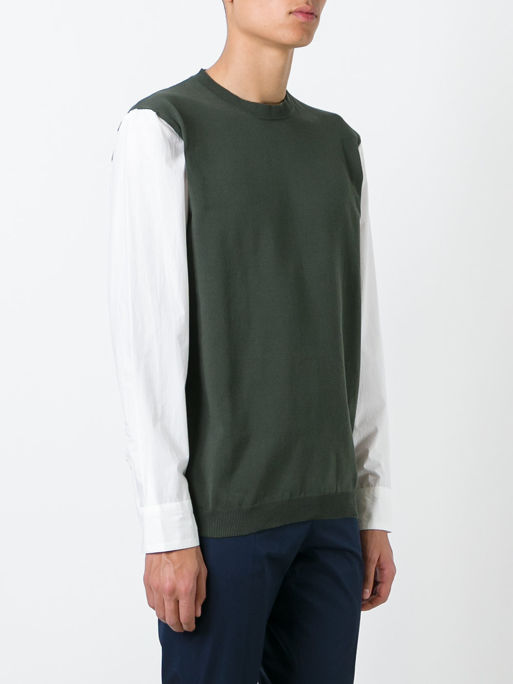 sweater with shirt sleeves