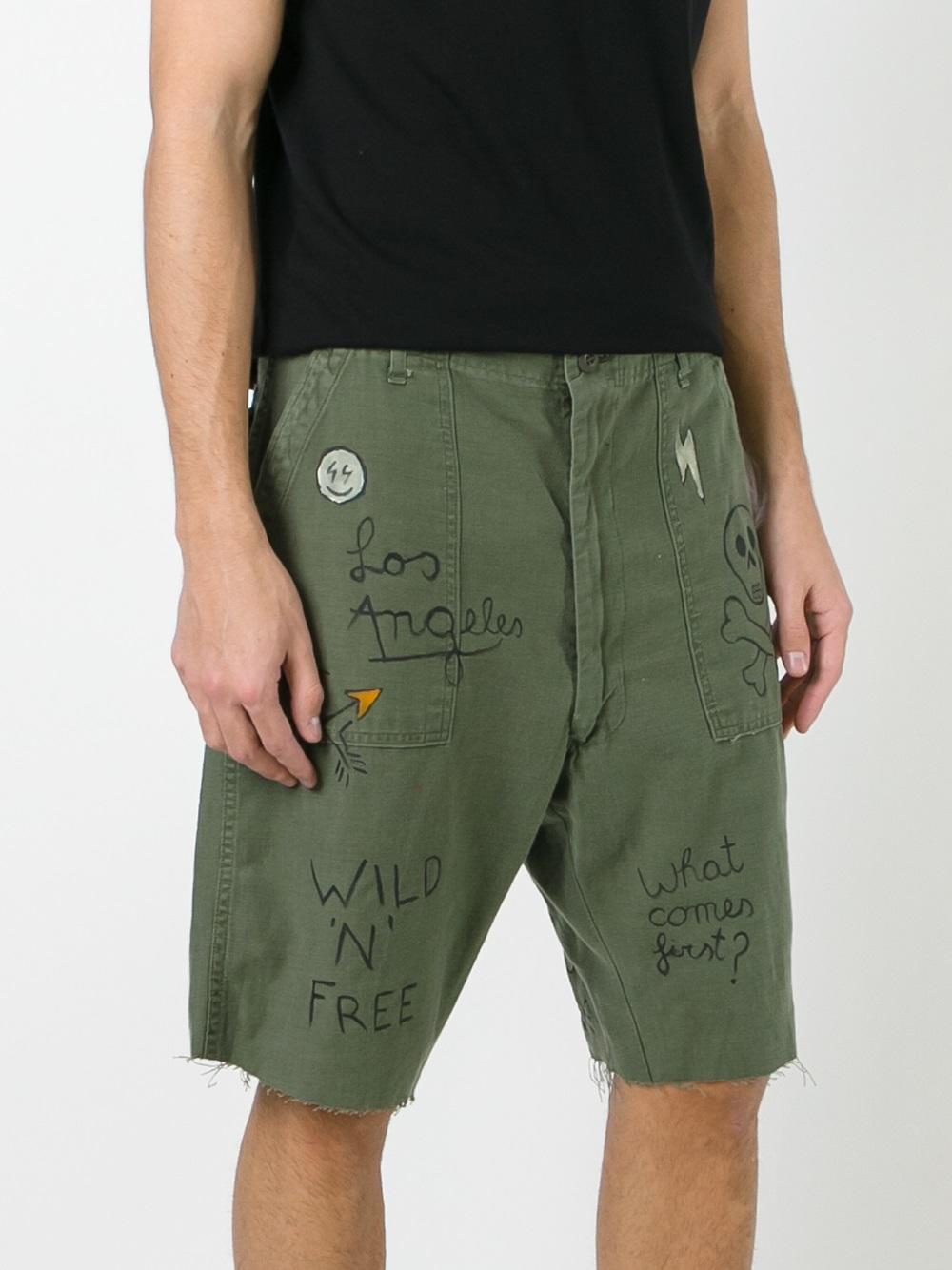 graffiti cargo shorts 