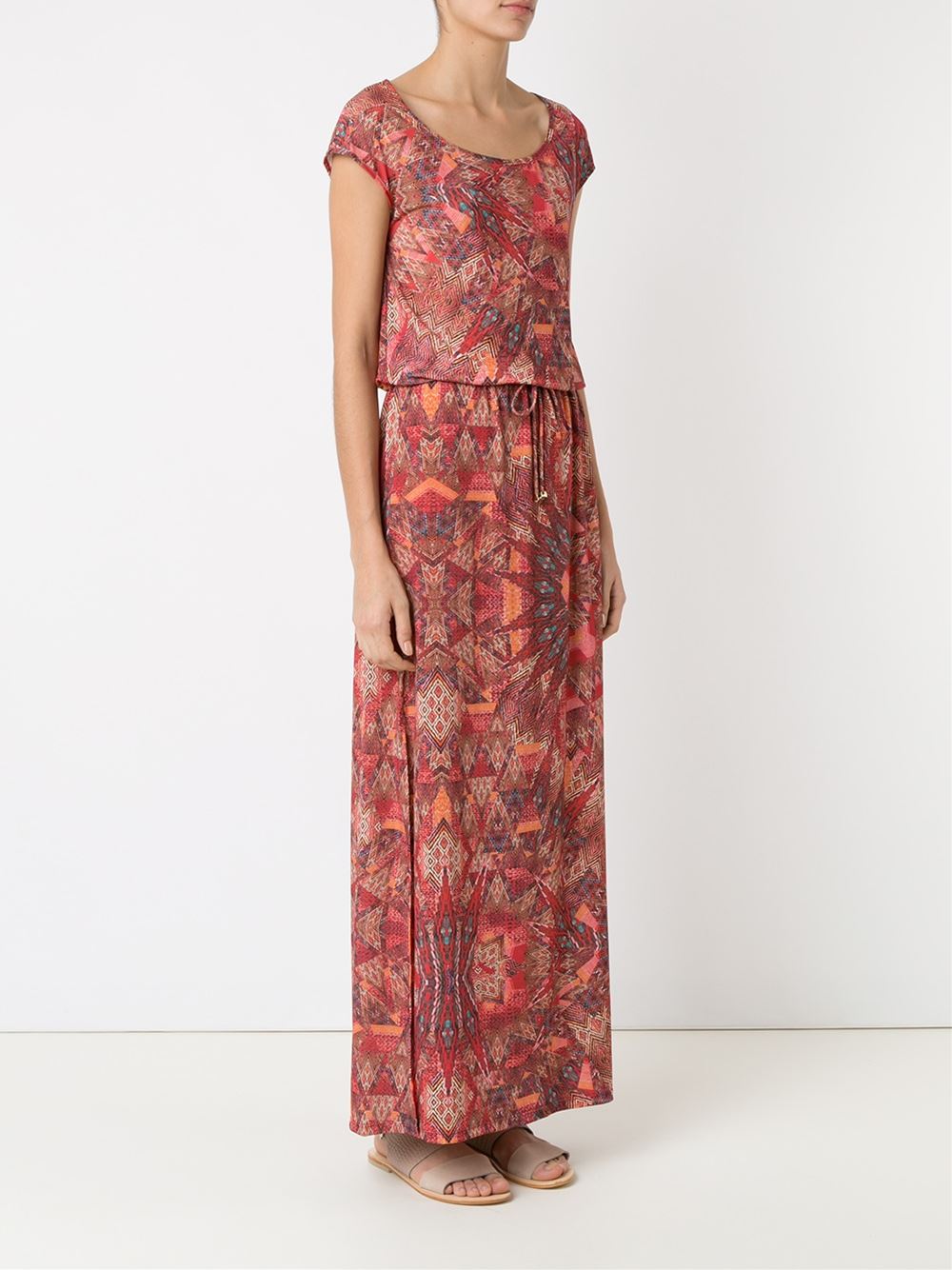 abstract print long dress