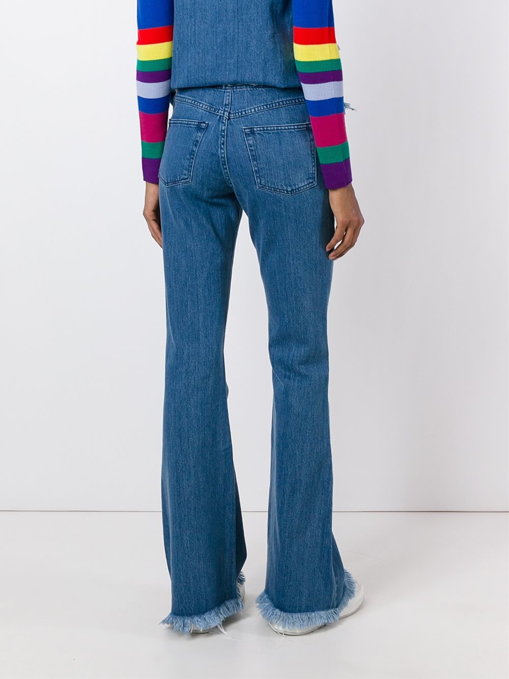 frayed hem flared jeans