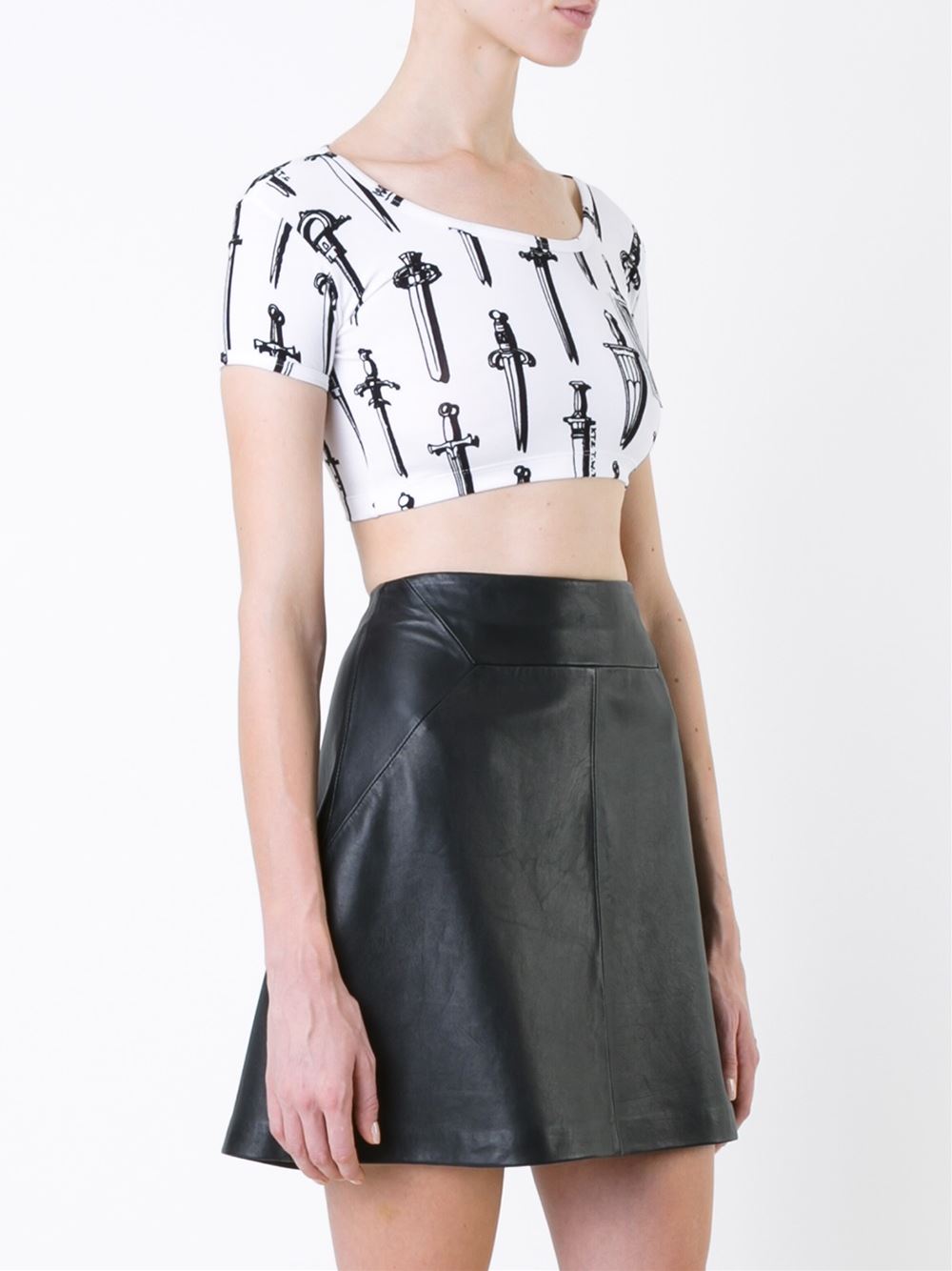 sword print crop top