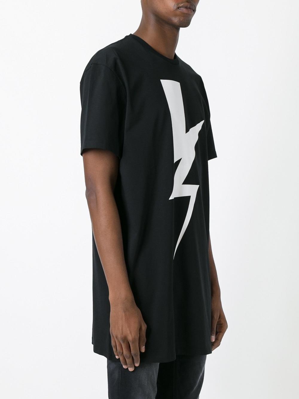 lightning bolt print T-shirt