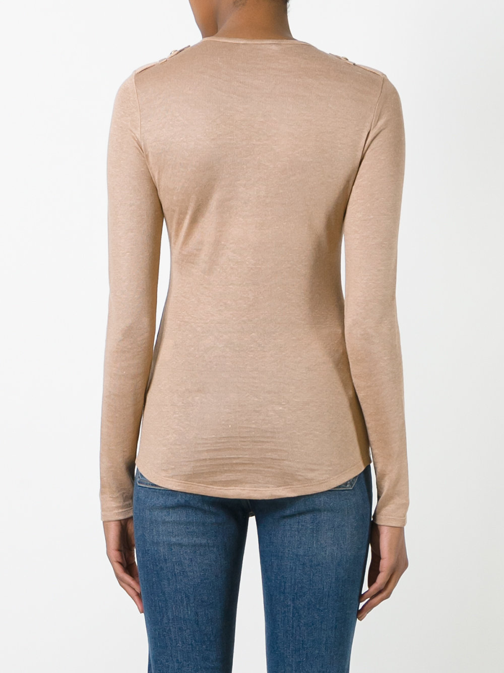 long sleeve slub jersey top