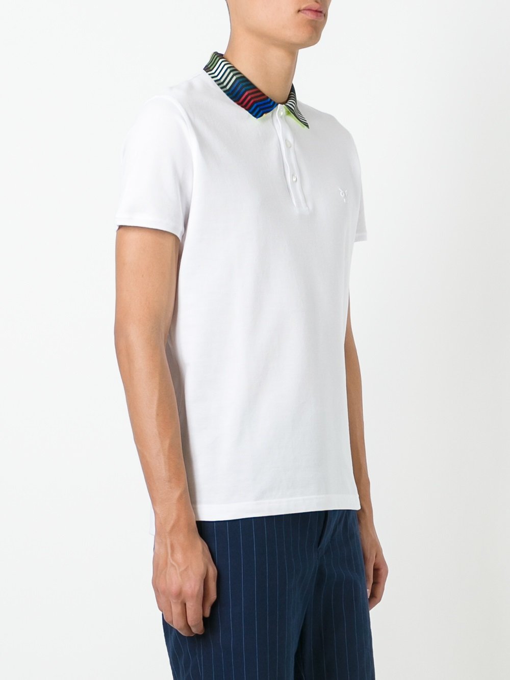 striped collar polo shirt