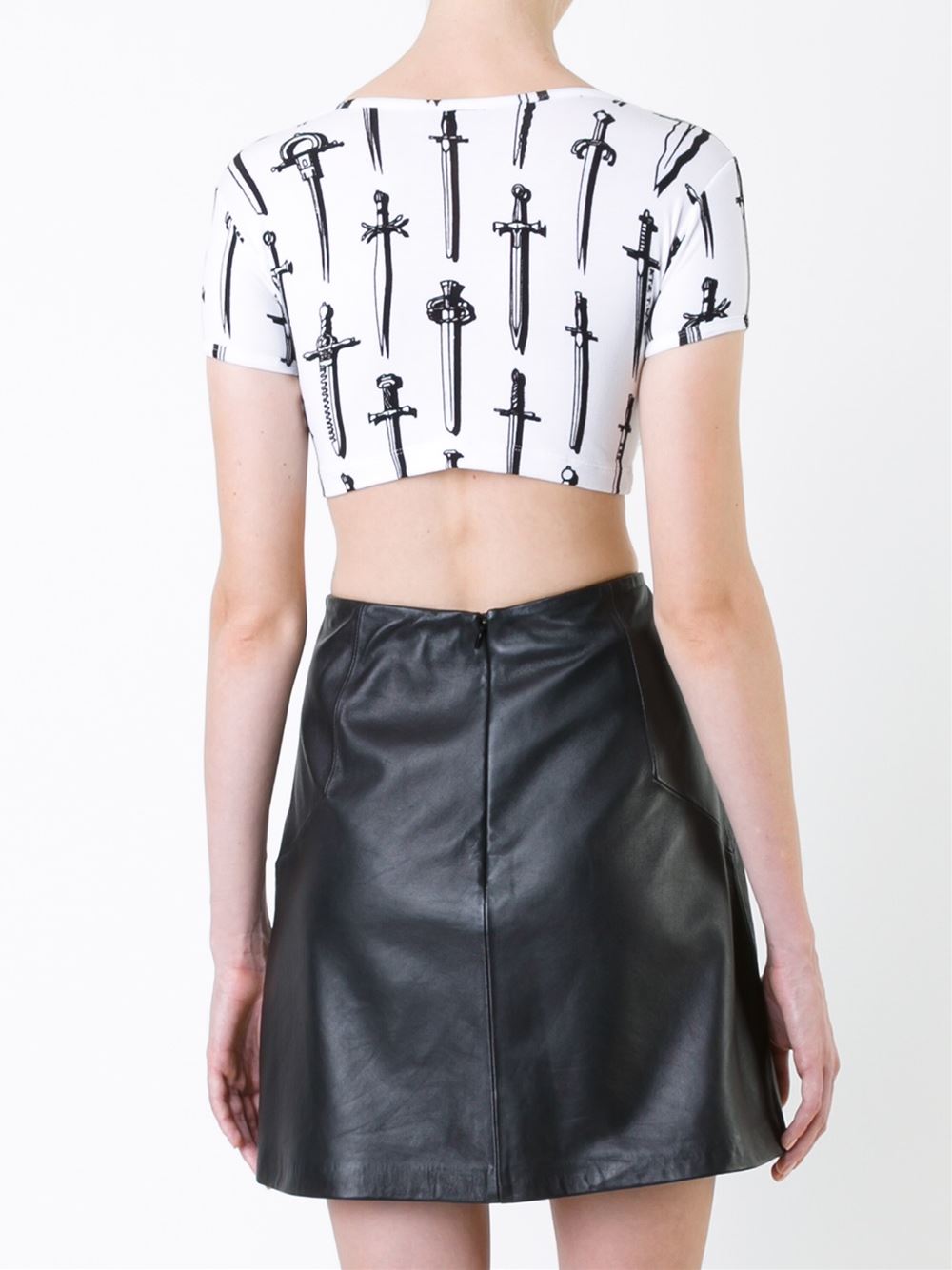 sword print crop top