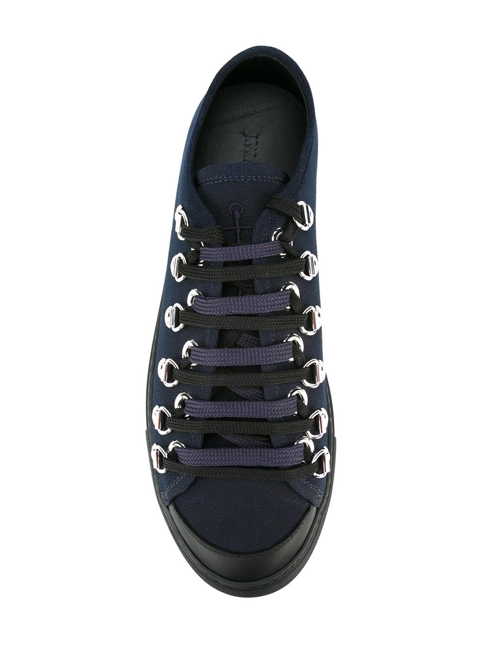 lace-up fur effect sneakers