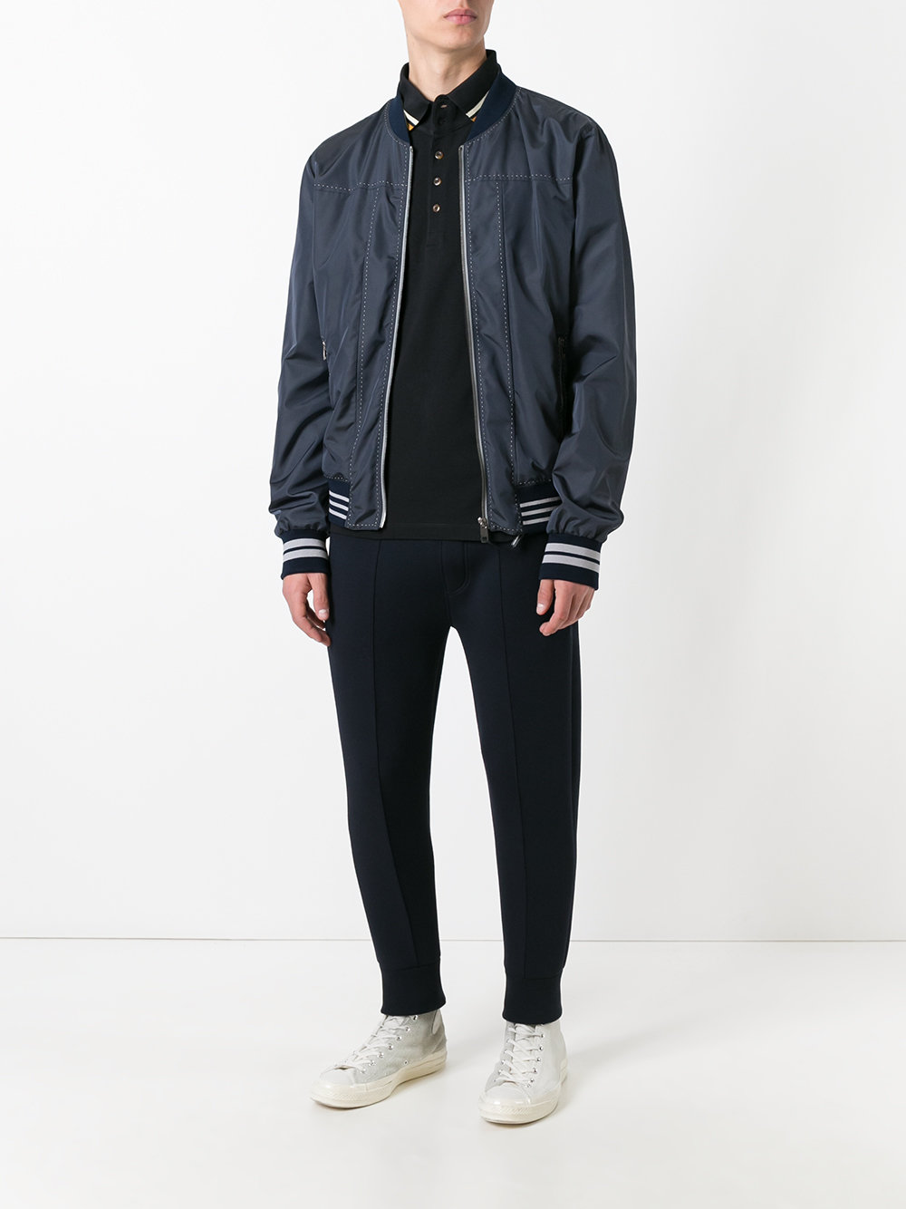 stitch trim bomber jacket