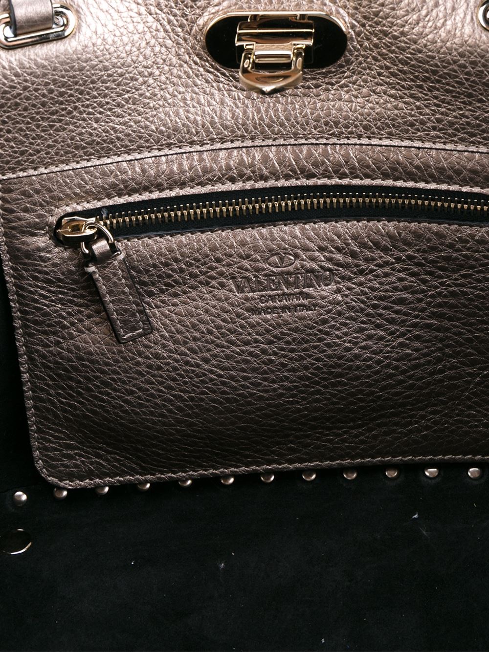 'Rockstud'小号梯形手提包