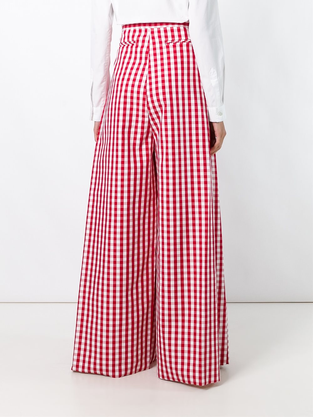 gingham wide leg trousers