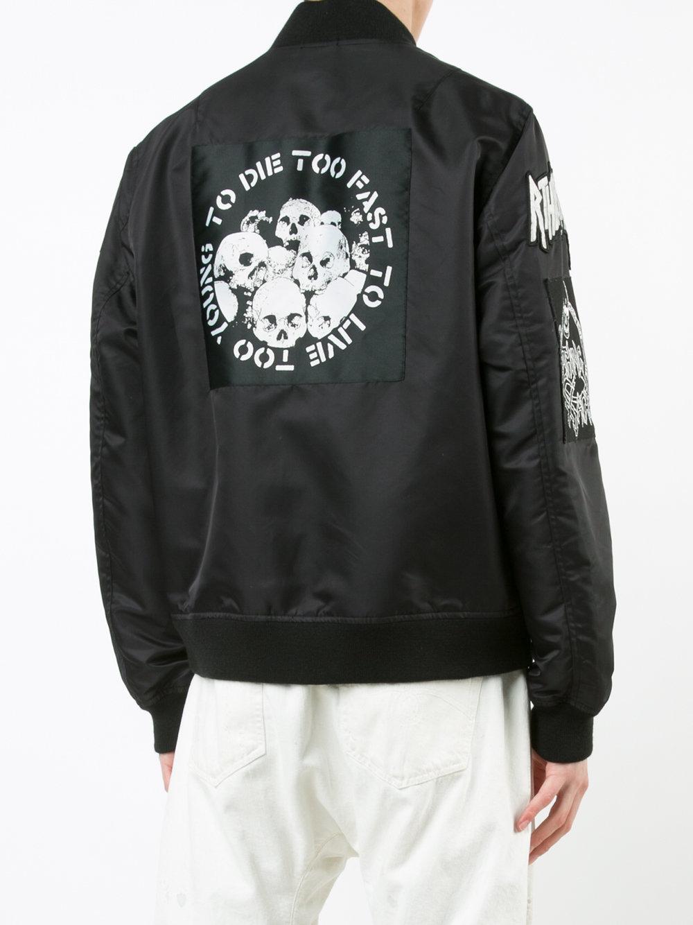 multiple patches bomber jacket