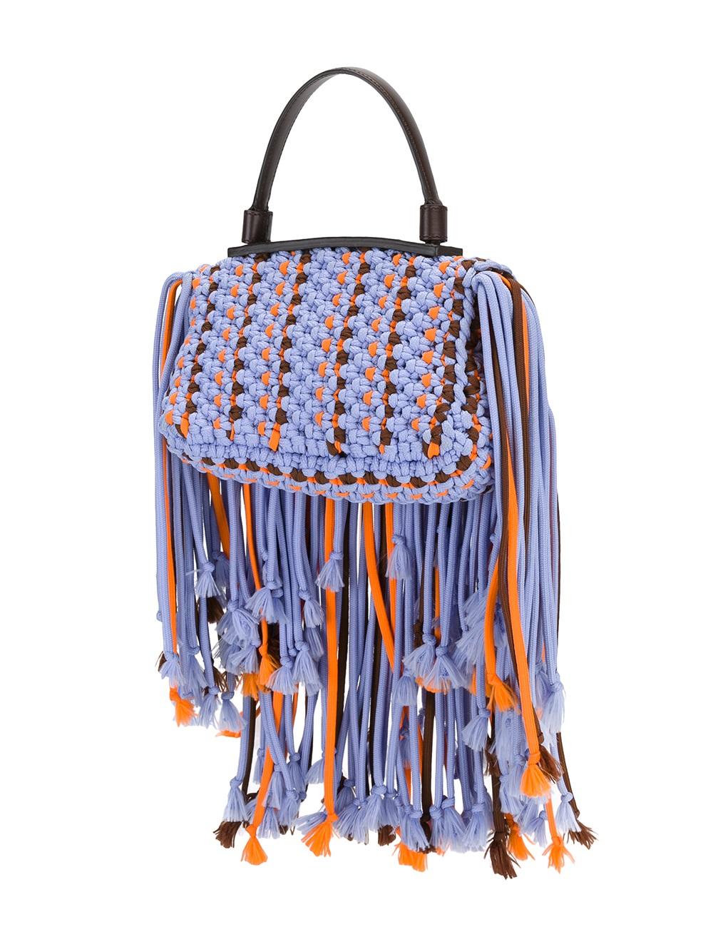 fringed trim cross body bag