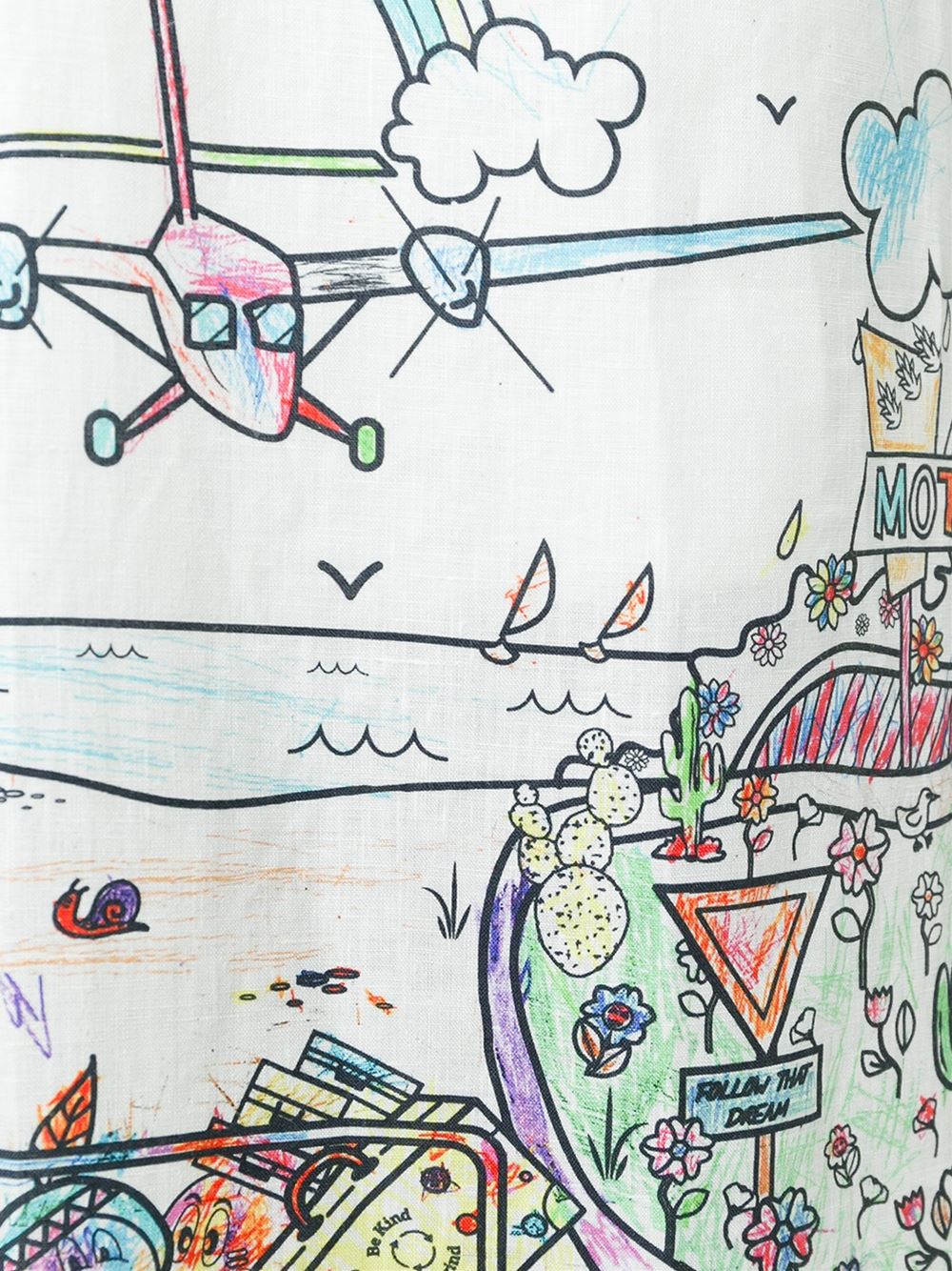 'Roadtrip' sketch print tie up dress