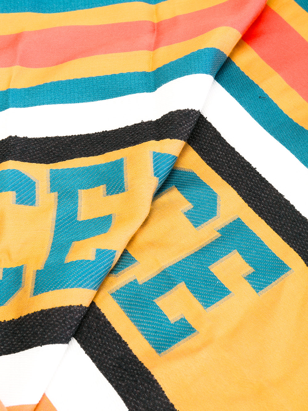 'peace' striped scarf