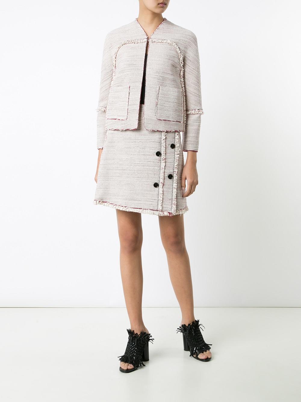 collarless tweed jacket