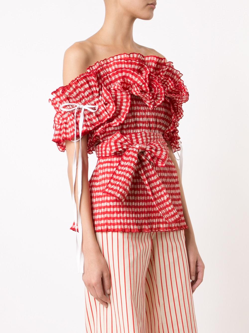 'Gingham' fuffled top