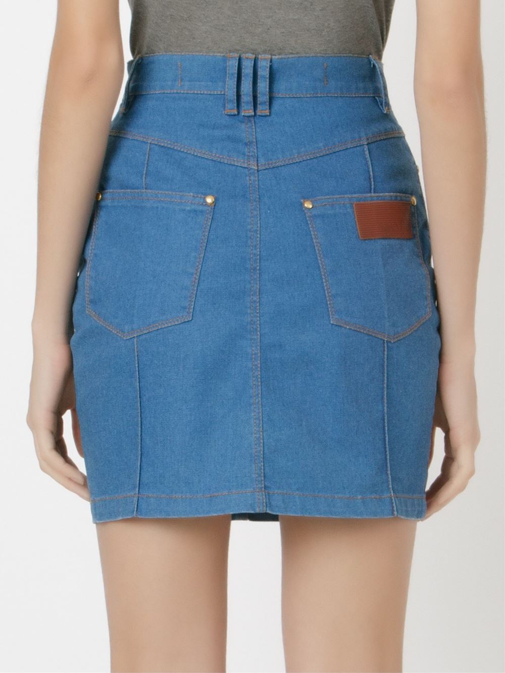 high waist denim skirt