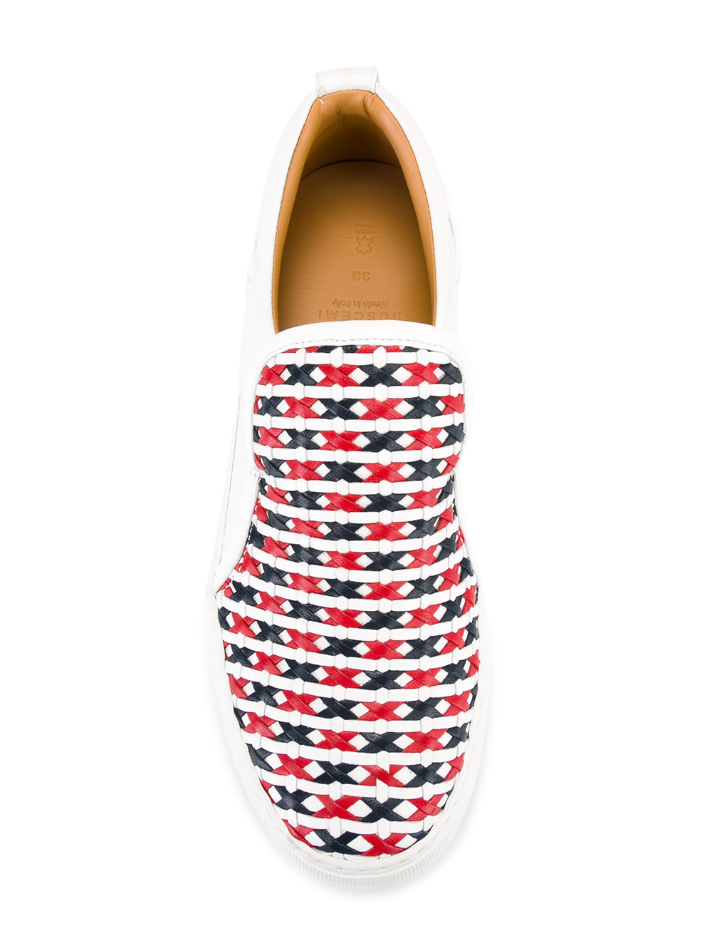 crossed slip-on trainers