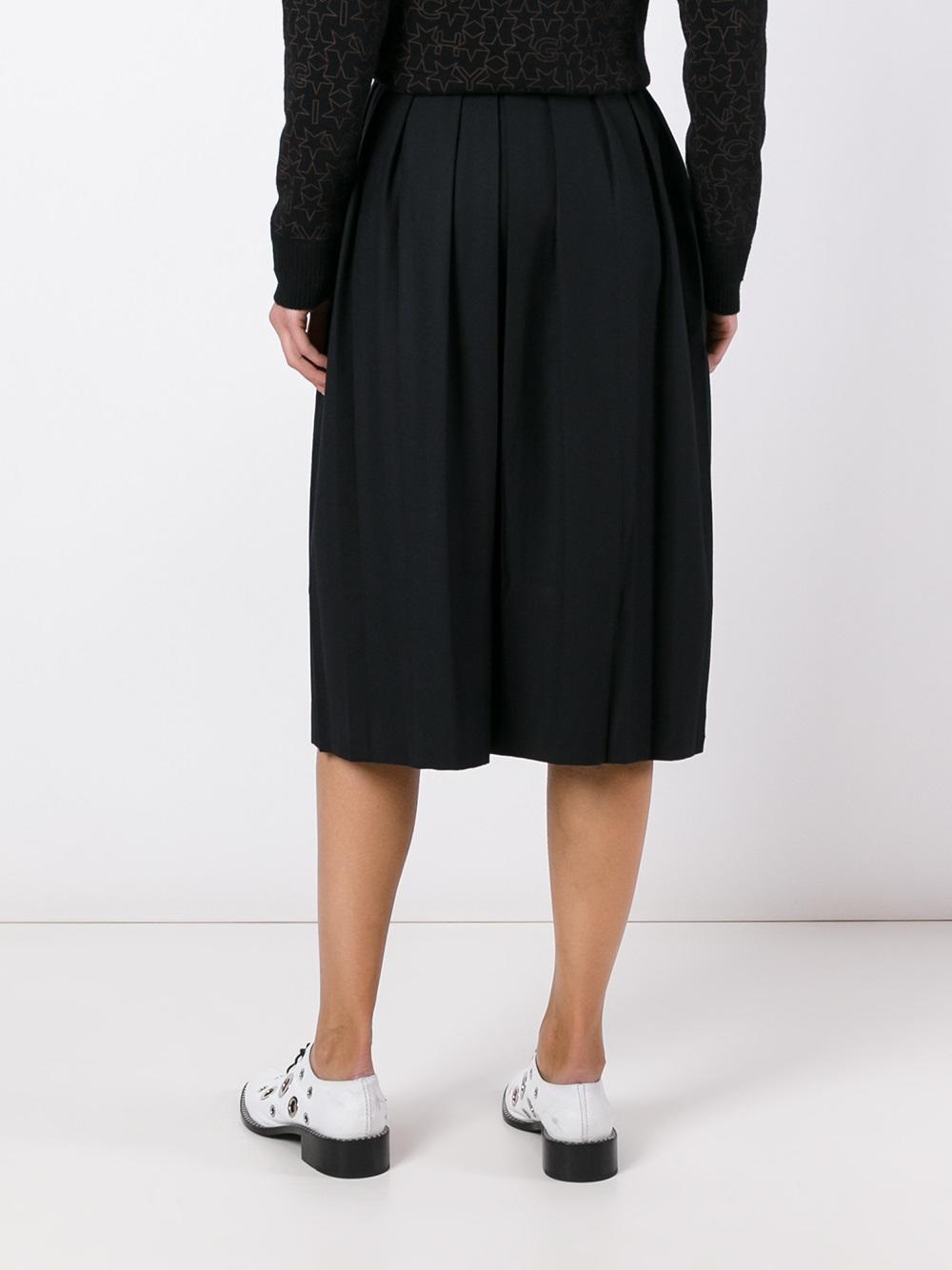 pleated midi skirt