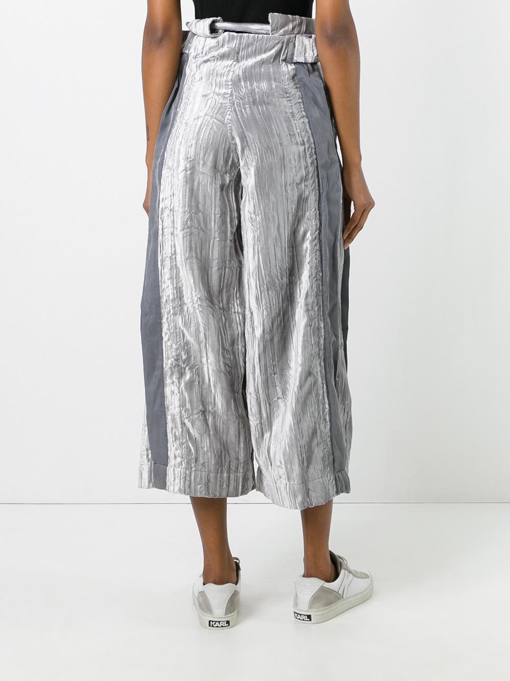tied belt cropped trousers