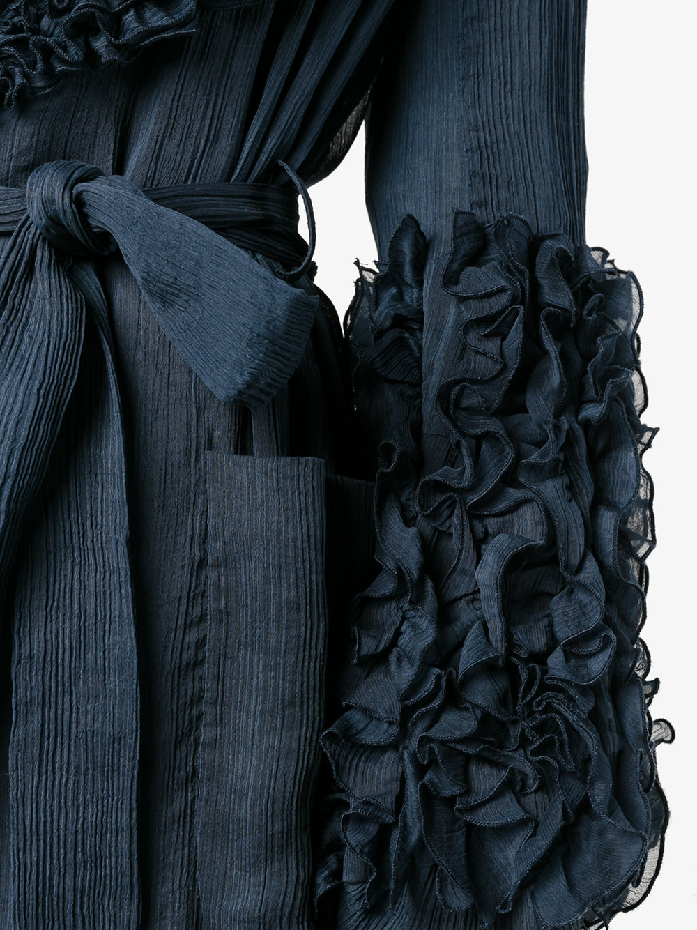 ruffle trimmed coat