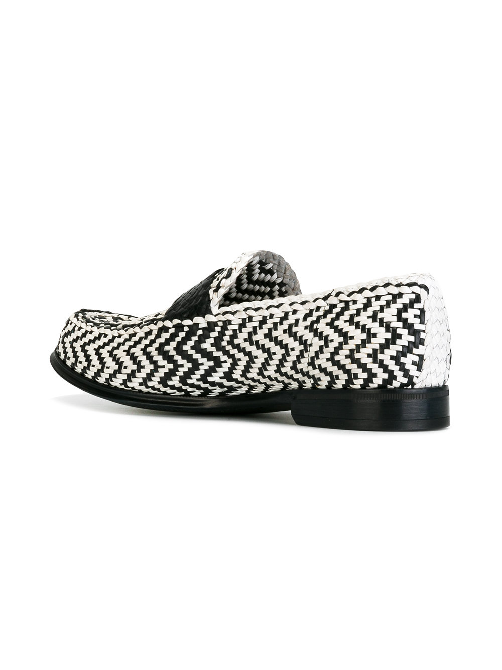 woven zig-zag loafers