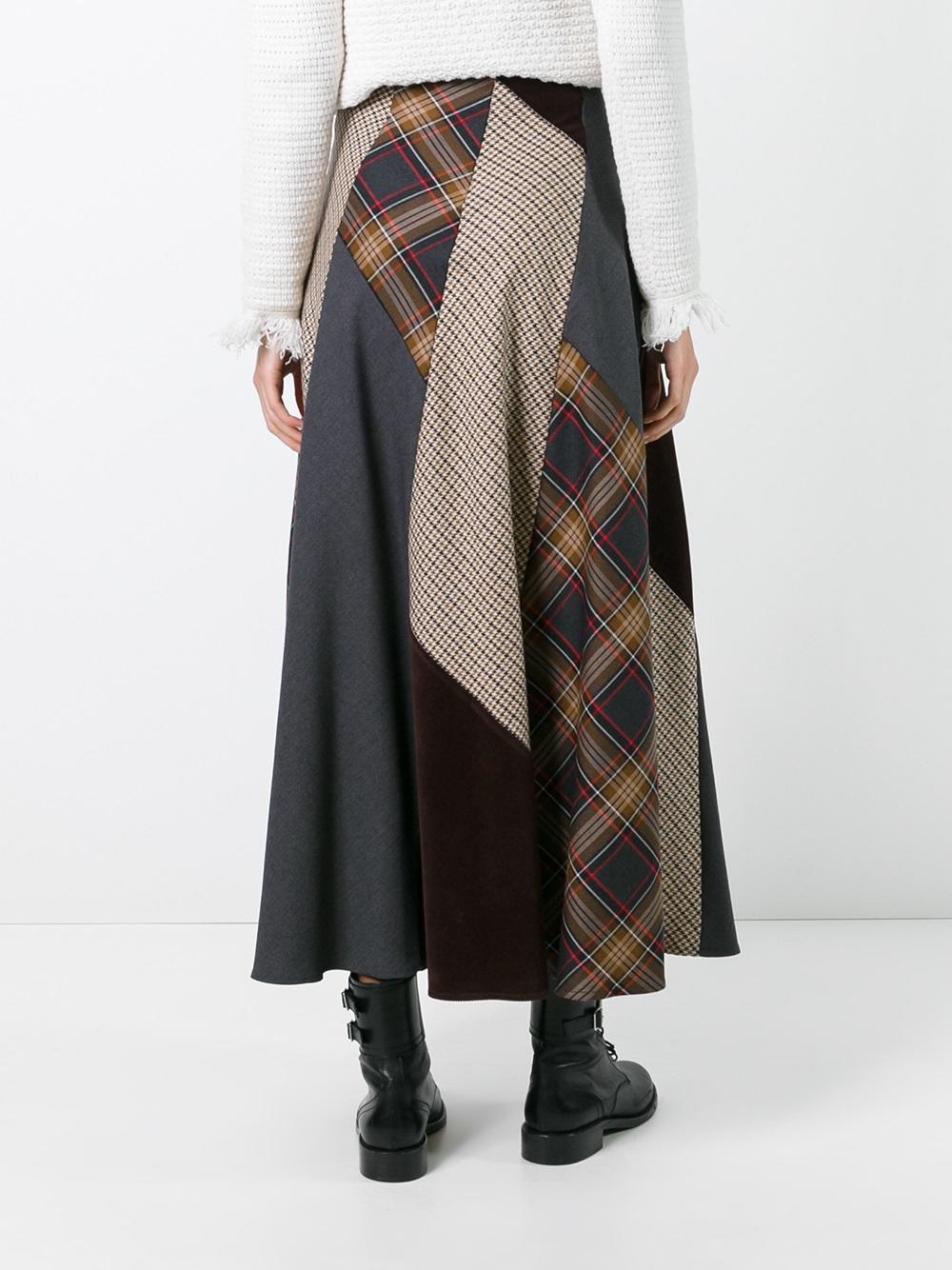 'Patch' long skirt