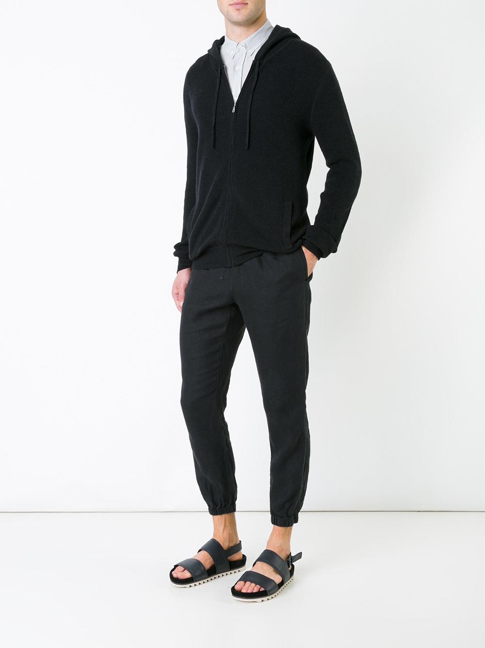zipped knitted hoodie