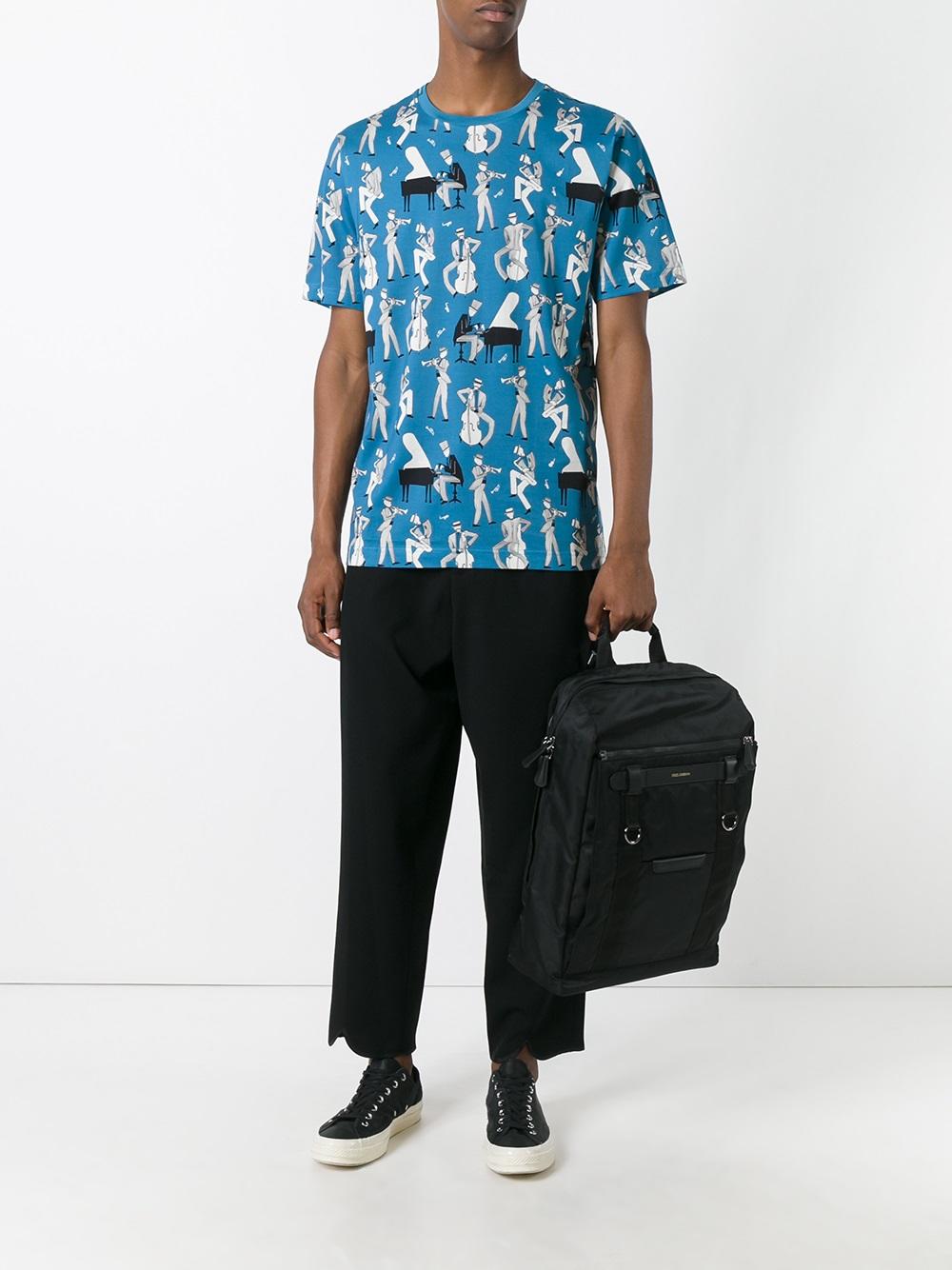 musical print T-shirt