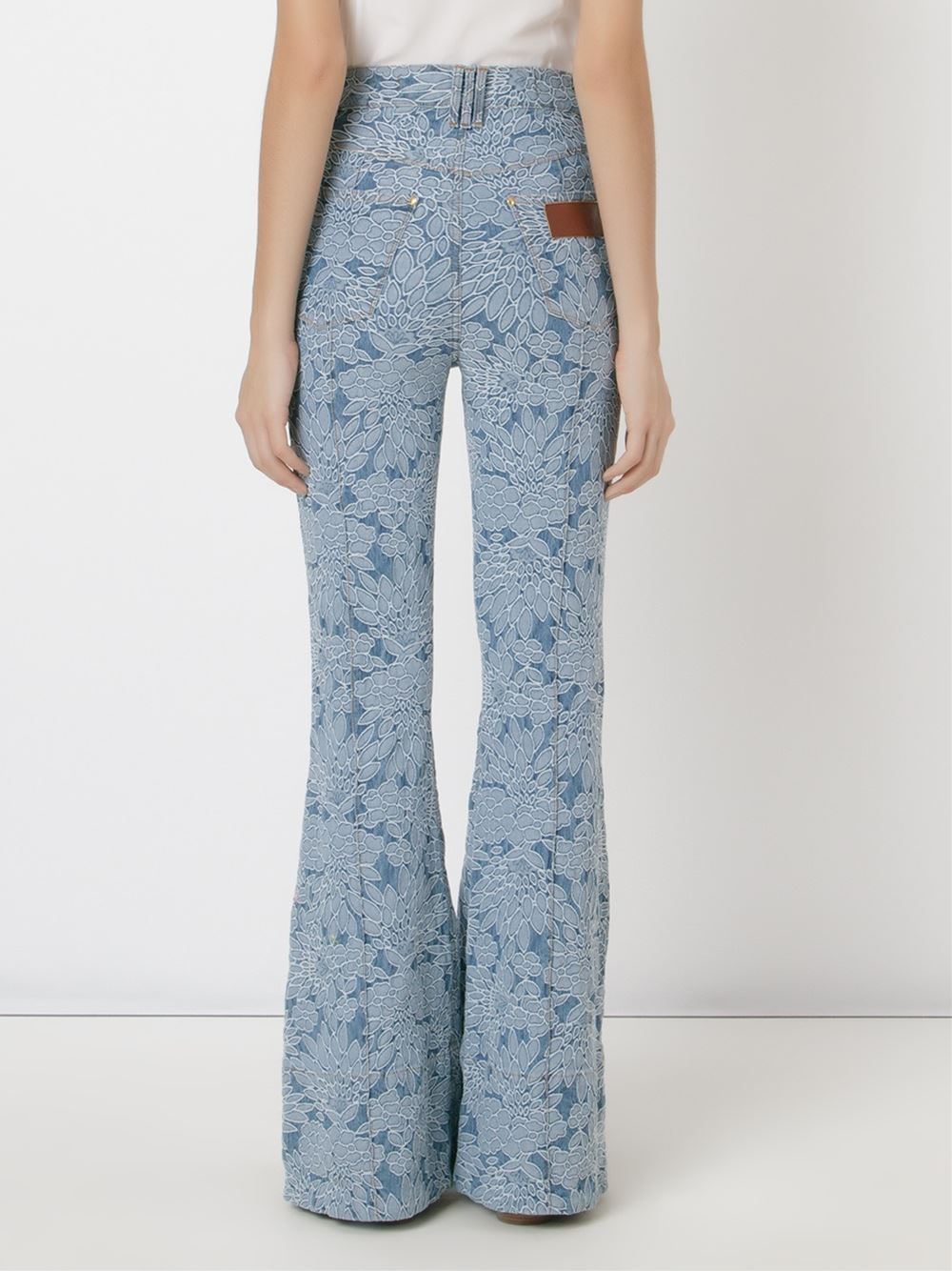 floral flared jeans